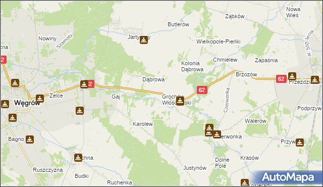 mapa Grochów Włościański, Grochów Włościański na mapie Targeo