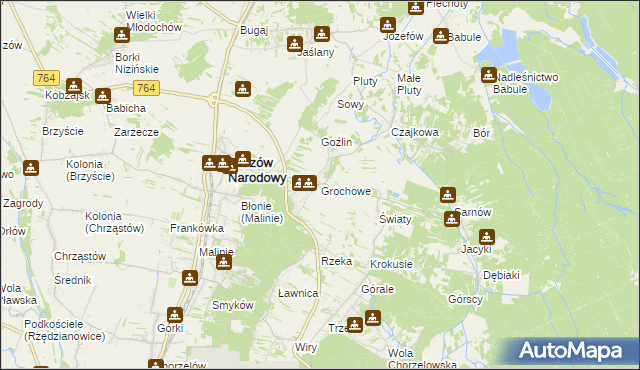 mapa Grochowe, Grochowe na mapie Targeo