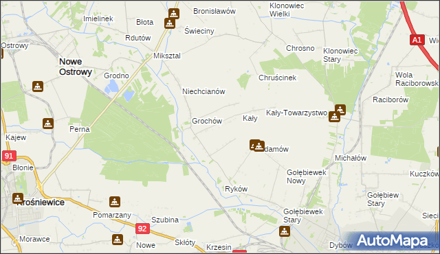 mapa Grochówek, Grochówek na mapie Targeo