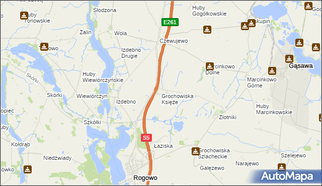 mapa Grochowiska Księże, Grochowiska Księże na mapie Targeo