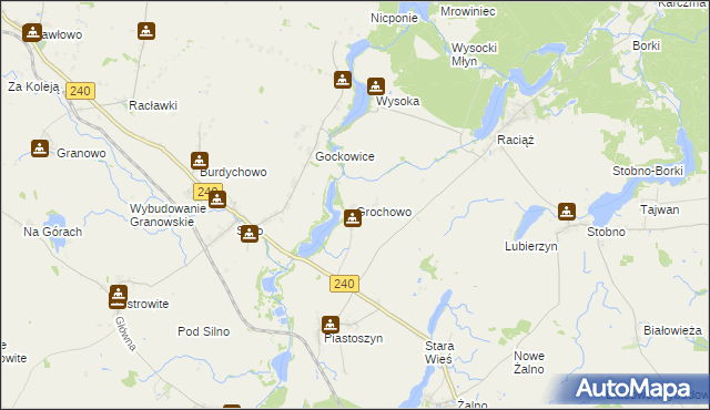 mapa Grochowo gmina Kęsowo, Grochowo gmina Kęsowo na mapie Targeo