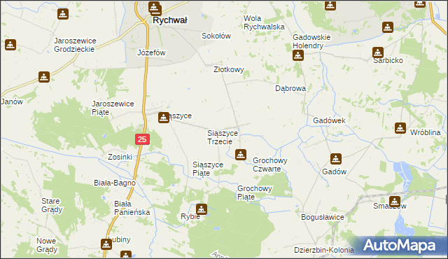 mapa Grochowy, Grochowy na mapie Targeo