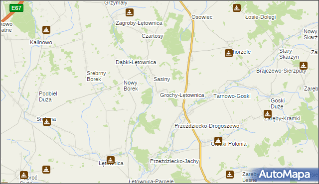 mapa Grochy-Łętownica, Grochy-Łętownica na mapie Targeo