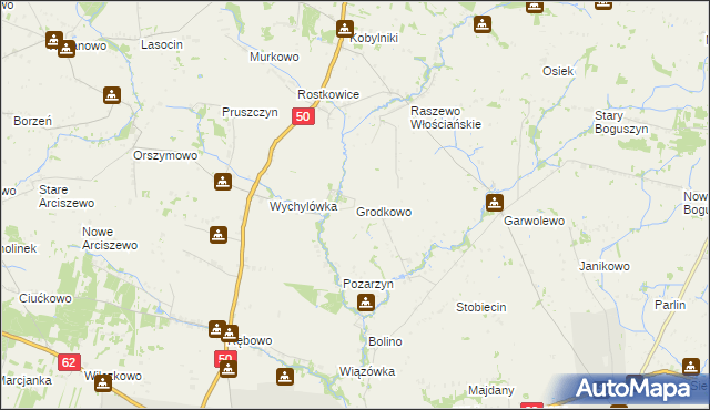 mapa Grodkowo gmina Wyszogród, Grodkowo gmina Wyszogród na mapie Targeo