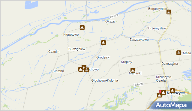 mapa Grodzisk gmina Słońsk, Grodzisk gmina Słońsk na mapie Targeo