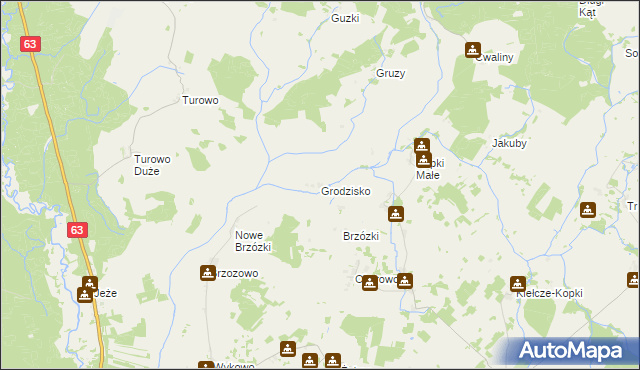 mapa Grodzisko gmina Biała Piska, Grodzisko gmina Biała Piska na mapie Targeo