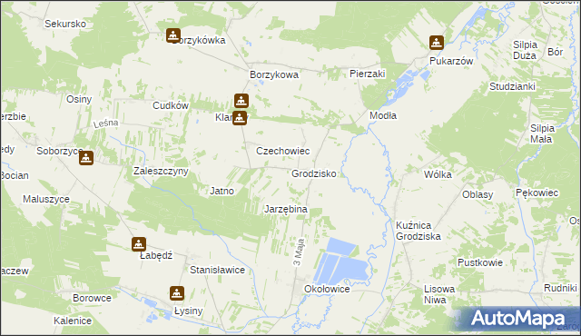 mapa Grodzisko gmina Żytno, Grodzisko gmina Żytno na mapie Targeo