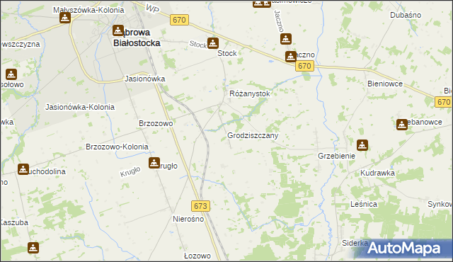 mapa Grodziszczany, Grodziszczany na mapie Targeo