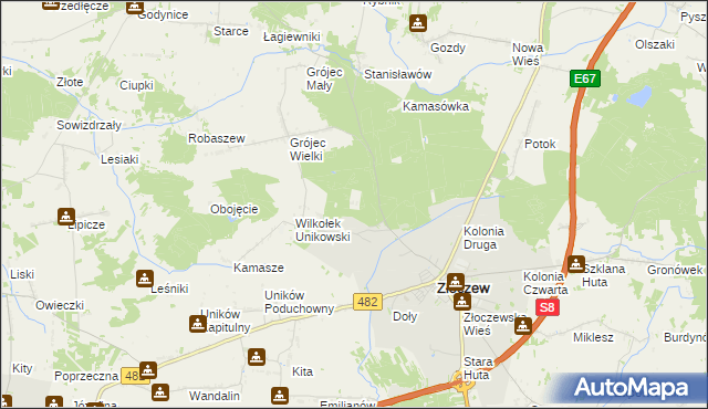 mapa Grójec Wielki Leśniczówka, Grójec Wielki Leśniczówka na mapie Targeo