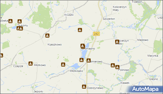 mapa Gromadno gmina Wyrzysk, Gromadno gmina Wyrzysk na mapie Targeo