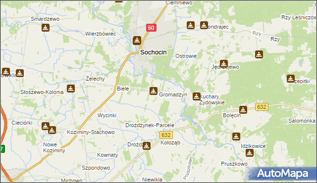 mapa Gromadzyn, Gromadzyn na mapie Targeo