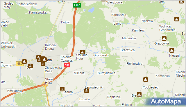 mapa Gronówek, Gronówek na mapie Targeo