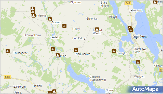 mapa Groszki gmina Rybno, Groszki gmina Rybno na mapie Targeo