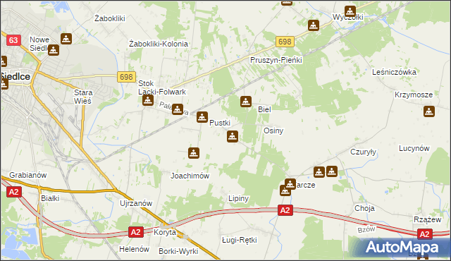 mapa Grubale, Grubale na mapie Targeo