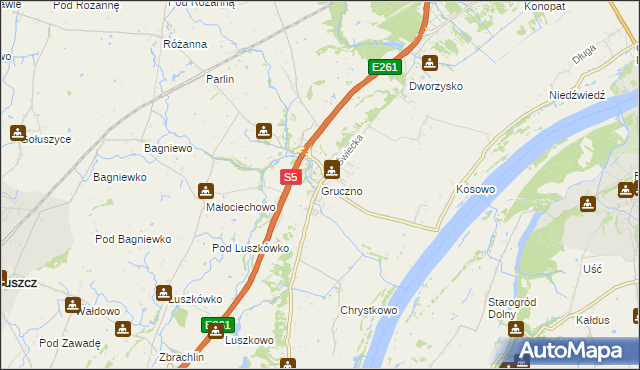 mapa Gruczno, Gruczno na mapie Targeo