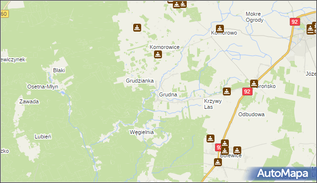 mapa Grudna gmina Miedzichowo, Grudna gmina Miedzichowo na mapie Targeo