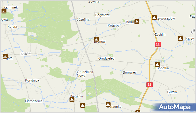 mapa Grudzielec, Grudzielec na mapie Targeo