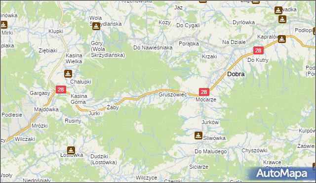 mapa Gruszowiec, Gruszowiec na mapie Targeo