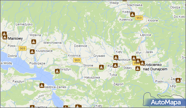 mapa Grywałd, Grywałd na mapie Targeo