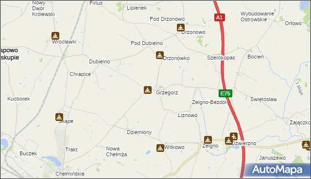 mapa Grzegorz, Grzegorz na mapie Targeo