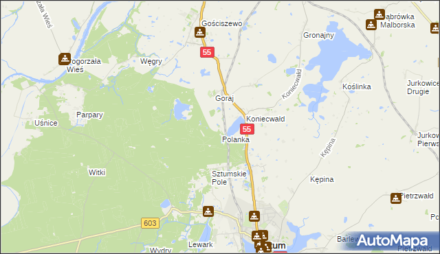 mapa Grzępa gmina Sztum, Grzępa gmina Sztum na mapie Targeo