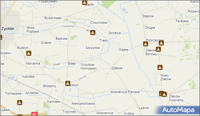 mapa Grzybów Dolny, Grzybów Dolny na mapie Targeo