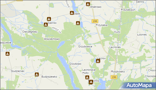 mapa Grzybowice, Grzybowice na mapie Targeo