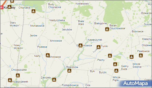 mapa Grzymkowice, Grzymkowice na mapie Targeo