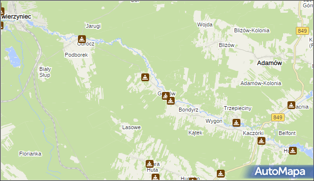 mapa Guciów, Guciów na mapie Targeo