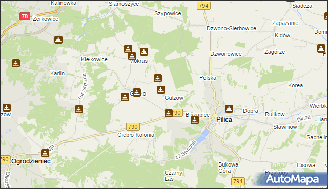 mapa Gulzów, Gulzów na mapie Targeo