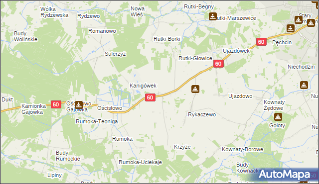 mapa Gumowo gmina Ciechanów, Gumowo gmina Ciechanów na mapie Targeo