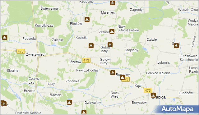 mapa Gutów Duży, Gutów Duży na mapie Targeo