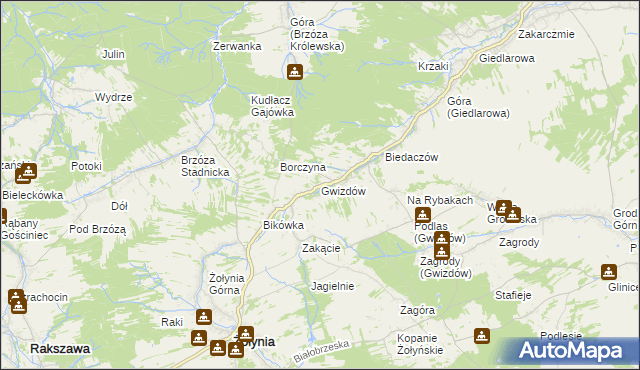 mapa Gwizdów gmina Leżajsk, Gwizdów gmina Leżajsk na mapie Targeo