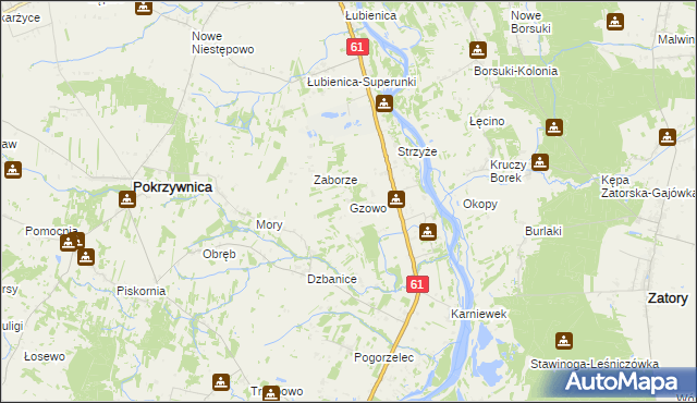 mapa Gzowo, Gzowo na mapie Targeo