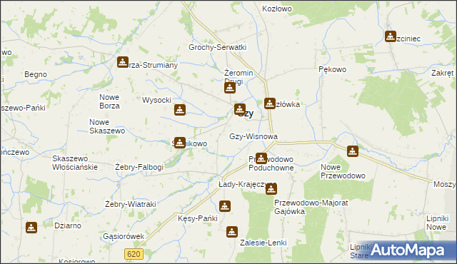 mapa Gzy-Wisnowa, Gzy-Wisnowa na mapie Targeo