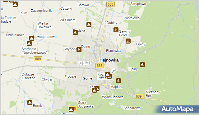 mapa Hajnówka, Hajnówka na mapie Targeo