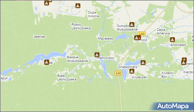 mapa Hamrzysko, Hamrzysko na mapie Targeo