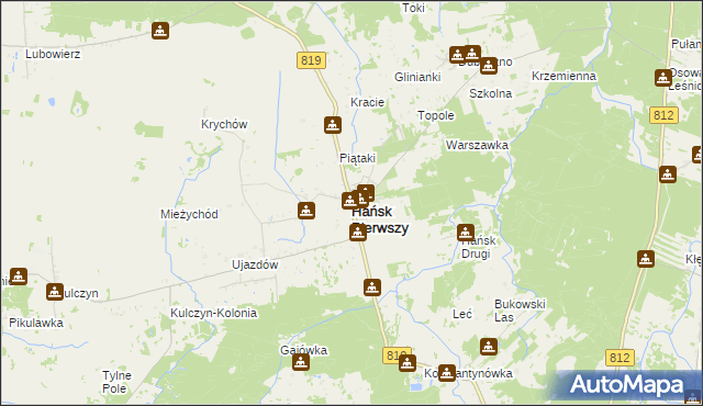 mapa Hańsk Pierwszy, Hańsk Pierwszy na mapie Targeo