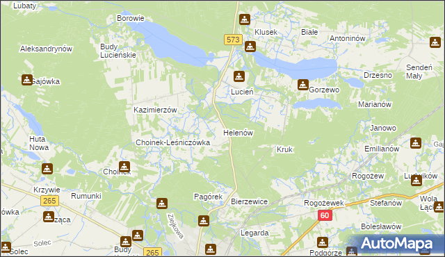 mapa Helenów gmina Gostynin, Helenów gmina Gostynin na mapie Targeo