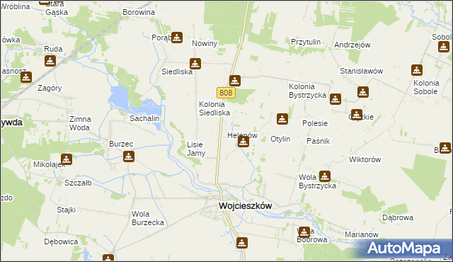 mapa Helenów gmina Wojcieszków, Helenów gmina Wojcieszków na mapie Targeo