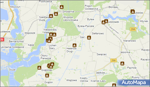 mapa Helenów Pierwszy gmina Kramsk, Helenów Pierwszy gmina Kramsk na mapie Targeo