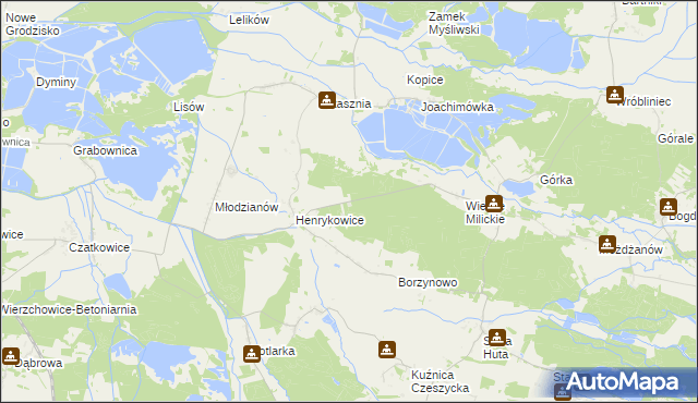 mapa Henrykowice Gajówka, Henrykowice Gajówka na mapie Targeo