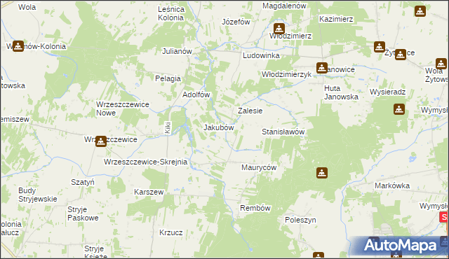 mapa Hipolitów gmina Wodzierady, Hipolitów gmina Wodzierady na mapie Targeo