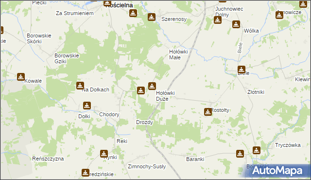 mapa Hołówki Duże, Hołówki Duże na mapie Targeo