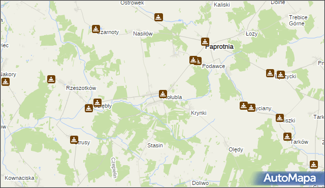 mapa Hołubla gmina Paprotnia, Hołubla gmina Paprotnia na mapie Targeo