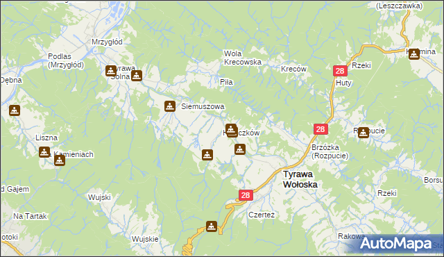 mapa Hołuczków, Hołuczków na mapie Targeo