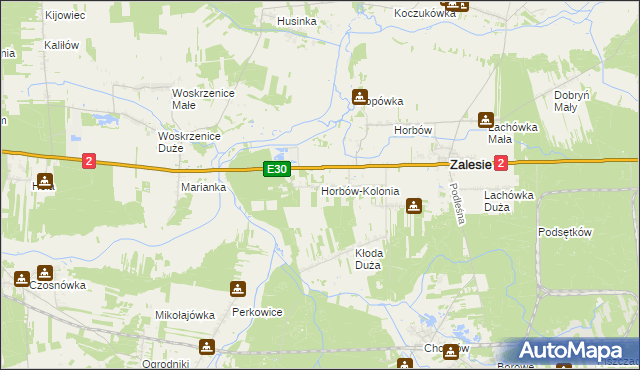 mapa Horbów-Kolonia, Horbów-Kolonia na mapie Targeo