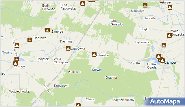 mapa Hordzieżka, Hordzieżka na mapie Targeo