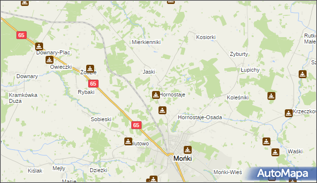 mapa Hornostaje, Hornostaje na mapie Targeo