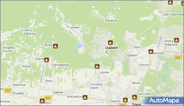 mapa Hornówek gmina Izabelin, Hornówek gmina Izabelin na mapie Targeo